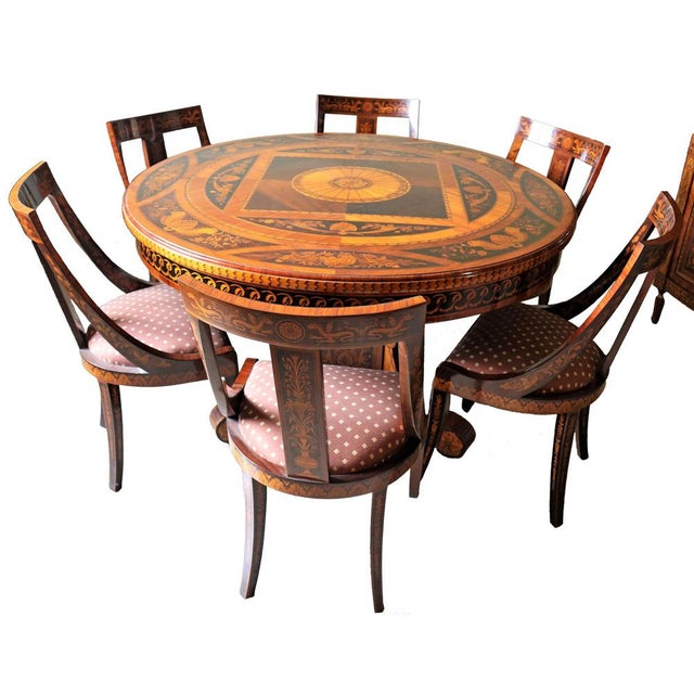 Louis XVI Style Dining Room Set, 1990s, Set of 7 For Sale - Image 15 of 15