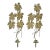 1950s Vintage Italian Rustic European Tole Leaf Candle Sconces - A Pair. For Sale
