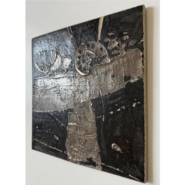 1970s Borje Skohg Gustavsberg Silvered Polychrome Stoneware Abstract Modenist Wall Reliefs -- Offered as a Pair For Sale - Image 13 of 16
