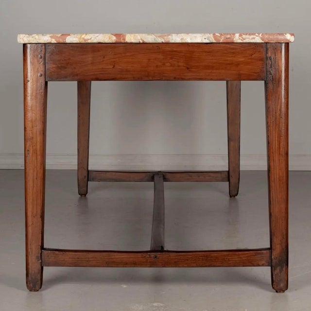 19th Century 19th Century Country French Center Table With Marble Top For Sale - Image 5 of 9