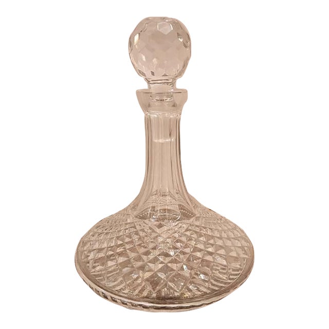 Mid 20th Century Waterford Style Crystal Decanter For Sale