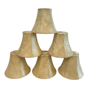 Lot of 6 Urbanest Faux Leather Chandelier Lamp Shades: Clip On, Bell Shaped