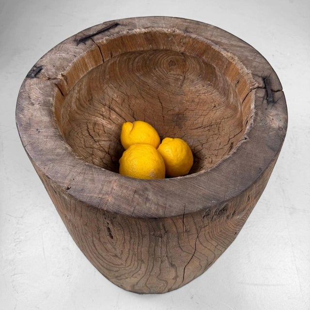 Japanese Wooden Usu Rice Mortar, 1920s For Sale - Image 4 of 18