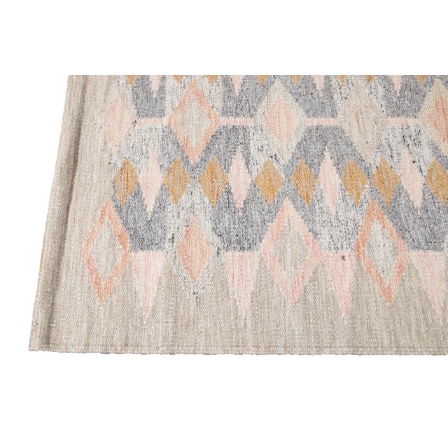 Gray 21st-Century Modern Swedish Style Gray Wool Rug For Sale - Image 8 of 13