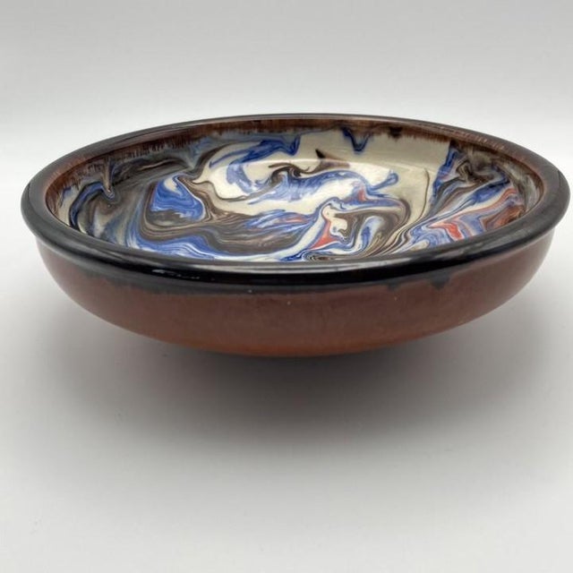 Aparicio Ceramics (Ceràmiques Aparicio) Catalonian Swirl Glaze Bowl, Spain For Sale In Philadelphia - Image 6 of 12