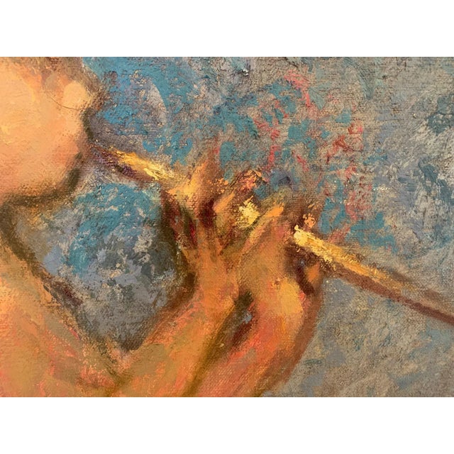 1960s Painting of Boy Playing a Flute For Sale - Image 4 of 9