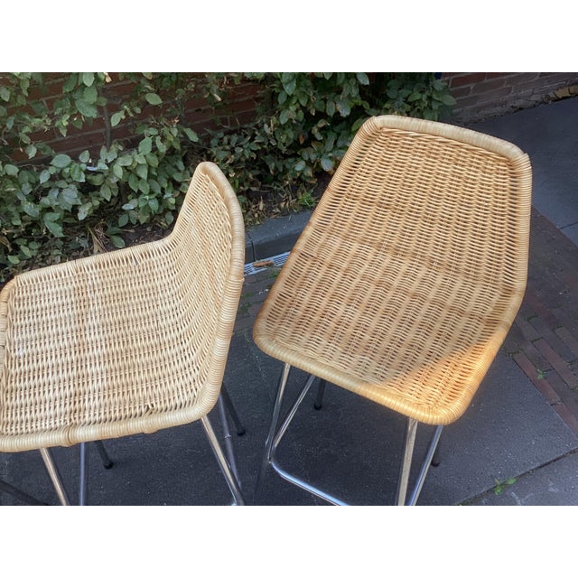 Wood Bar Stools attributed to Rohé Noordwolde, 1960s, Set of 6 For Sale - Image 7 of 8
