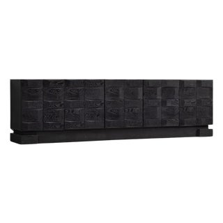 Graphic Sideboard in Black from Maison Aurora, Belgium, 1975 For Sale