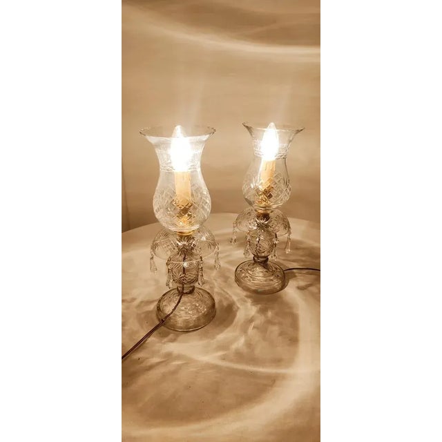 Crystal Table Lamps, France, 1940s, Set of 2 For Sale - Image 4 of 12