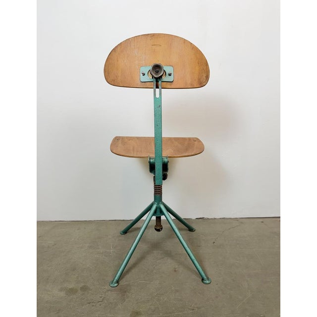Industrial Dark Green Workshop Chair, 1950s For Sale - Image 10 of 16