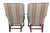 Vintage Baker Furniture Celadon & Rust Striped Wingback Chairs With Nailhead Trim — Pair For Sale - Image 18 of 18