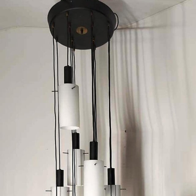 Large Vintage Italian Cascade Suspended Chandelier from Stilnovo, 1960s For Sale - Image 14 of 16