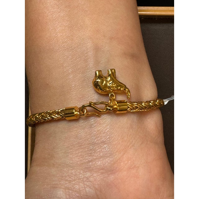 Vintage Love Nest Yellow Gold Woven Bracelet in 18 Kt Yellow Gold For Sale - Image 10 of 18