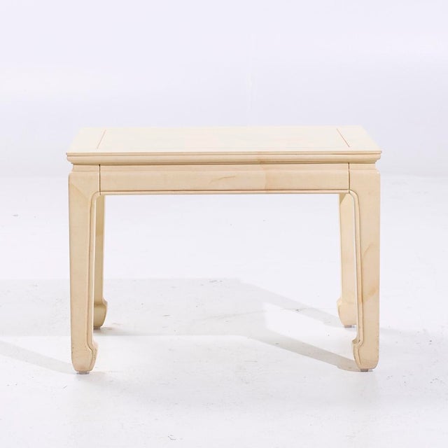 Animal Skin Henredon Mid Century Goatskin Side Tables - Pair For Sale - Image 7 of 12