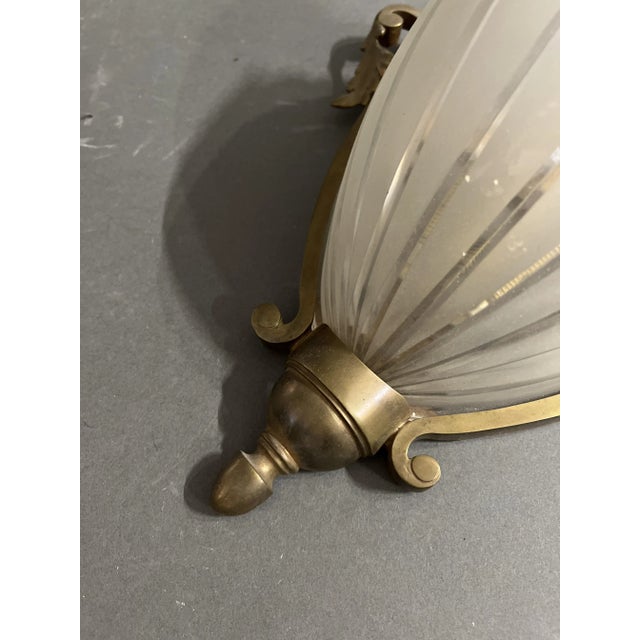 Antique Brass and Glass Wall Lamp For Sale - Image 4 of 7