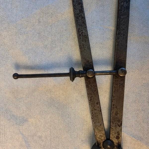 19th C. Hand-Forged Iron 14" Machinist Inside Calipers For Sale - Image 11 of 18