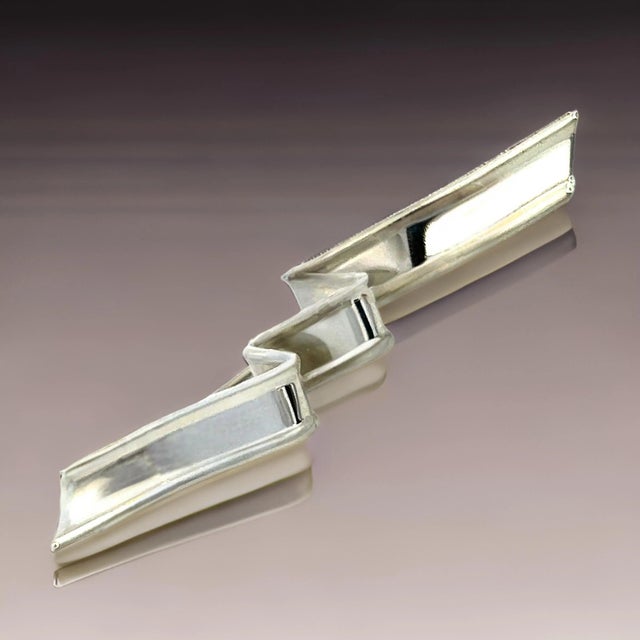 Late 20th Century Tiffany & Co Estate Wave Brooch Sterling Silver For Sale - Image 11 of 13