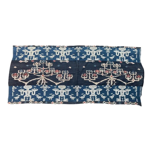 Rare Ikat Textile From Sumba Stunning Tribal Motifs & Colors, Indonesia C. 1950 For Sale