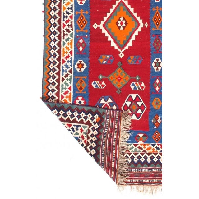 1950s Antique Shiraz Kilim Rug For Sale - Image 4 of 5