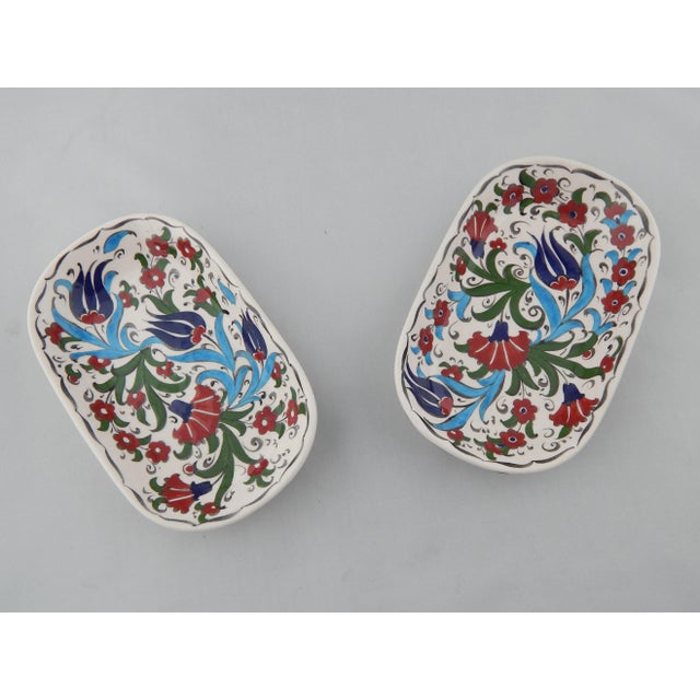 Traditional Handpainted Turkish Mezze Bowl - Set of Two For Sale - Image 3 of 8
