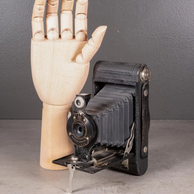 ABOUT An original Eastman Kodak No. 2 folding camera. The body of camera is all leather with that folds smoothly closed to...