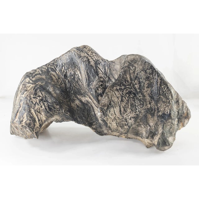 19th Century Chinese Decorative Scholar's Rock Stone on Wood Base For Sale - Image 12 of 13