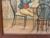 Antique 19th Century Original Men Playing Cards at Table Watercolor Painting For Sale - Image 4 of 13