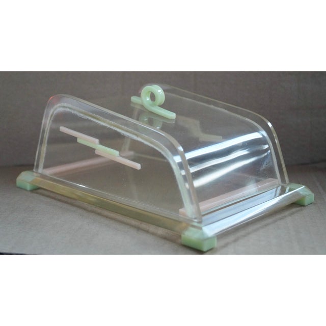 A Superb Art Deco Butter Dish. Made from Acrylic, with an Art Deco design, very modern for its time. C1930’s Acrylic...