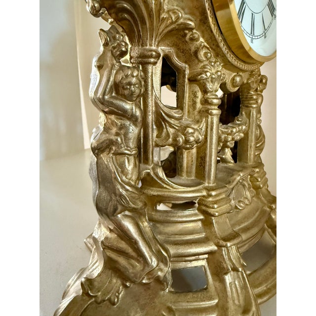 Bronze Gilt Bronze Mantle Clock Made in Italy For Sale - Image 8 of 8
