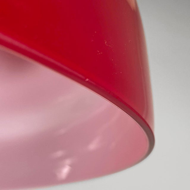 Mid-Century Modern Italian Red and White Chandelier with Bead Decoration, 1960s For Sale - Image 3 of 16