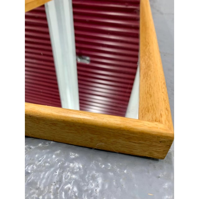 Mid-Century Modern Danish Mid-Century Modern Oak Rectangular Wall Mirror For Sale - Image 3 of 8