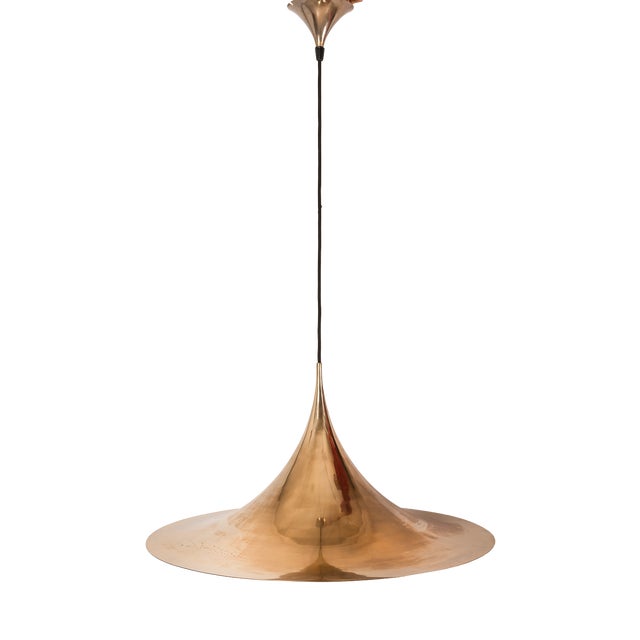 Semi-Large Gold Ceiling Lamp by Claus Bonderup & Torsten Thorup for Fog & Mørup, 1970s For Sale