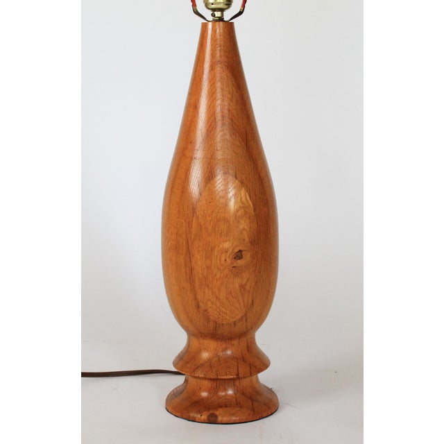 Vintage Hand Turned Wood Table Lamp For Sale - Image 4 of 12