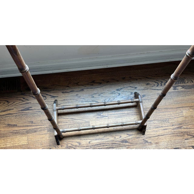 Vintage Faux Bamboo Wood Blanket Rack / Quilt Stand – Hollywood Regency Coastal Style For Sale In Chicago - Image 6 of 11