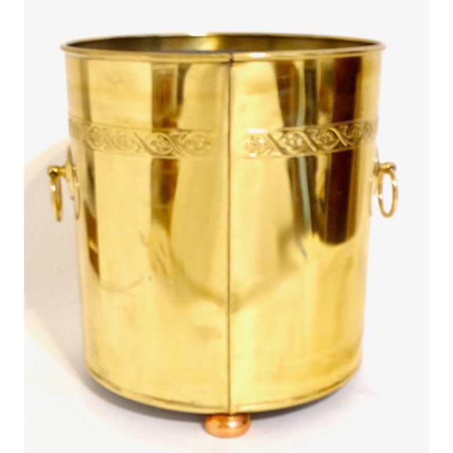 Large Antique English Gilt Brass Lidded Jardiniere / Container / Coal Bin For Sale - Image 12 of 12