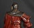 Vintage Chinese Shiwan Pottery Guan Yu Statue Oxblood Glazed Ceramic Guan Gong For Sale - Image 4 of 18