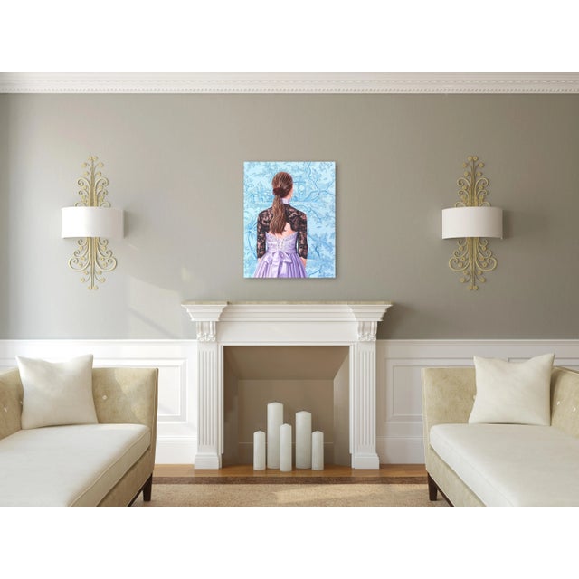 Blue "Blue" Contemporary Realist Figurative Acrylic Painting by Carlos Gamez De Francisco For Sale - Image 8 of 9