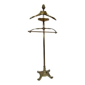 Vintage 48'-65” Italy Brass Valet Stand Hollywood Regency Butler Pineapple