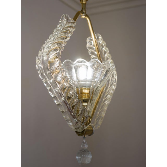 Art Deco Murano Glass Pendant attributed to Ercole Barovier for Barovier& Toso, 1930s For Sale - Image 6 of 15