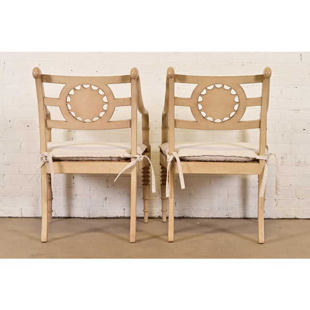 Baker Furniture British Colonial Armchairs, Set of Four For Sale - Image 11 of 13