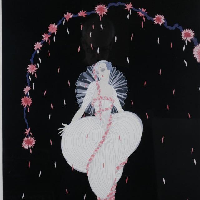 1983 Erte "Columbine" Hand Signed & Numbered Limited Edition 40/300 Framed & Matted Lithographic Print For Sale In San Diego - Image 6 of 8