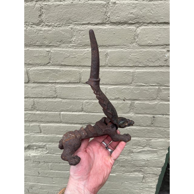 Metal Antique 1800s Cast-Iron Alligator Apothecary Cork-Press For Sale - Image 7 of 11