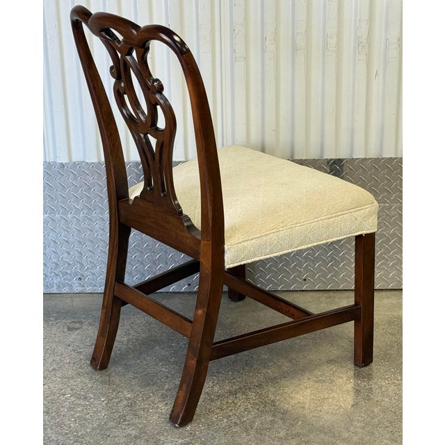 Brown Vintage Set of 6 Chippendale Mahogany Dining Chairs - Attributed to Baker For Sale - Image 8 of 12