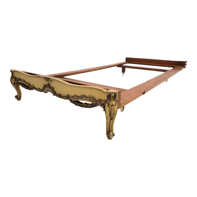 1970s French Cherry Wood Bed Frame For Sale