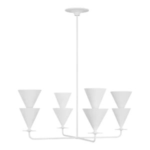 Christiane Lemieux by Visual Comfort Studio Cornet 4-Light Large Chandelier in Plaster Matte White