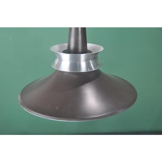 Mid-Century Modern Danish Lamp in Brown and Silver Metal, 1970s For Sale - Image 3 of 17