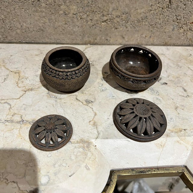 Vintage Art Pottery Sculptural Lidded Vessels Signed For Sale - Image 12 of 12