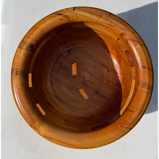 Contemporary Signed Monkeypod Wood Bowl by Hugh James MacDonald Jr. For Sale - Image 3 of 8