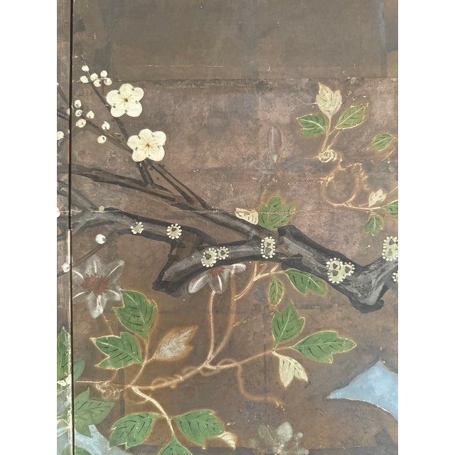 Late 18th Century Antique Japanese Two‑Panel Crane Screen, Hand‑Painted Byōbu, 18th Century, Framed For Sale - Image 5 of 7
