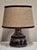 Vintage Pan Table Lamp with Fat Lava Brown Ceramic Base and Beige Fabric Shade, 1970s For Sale - Image 9 of 9
